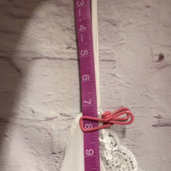 Vintage SLIP Dress Shear w Lace off White by Dentelle      Size M - Picture 11 of 15